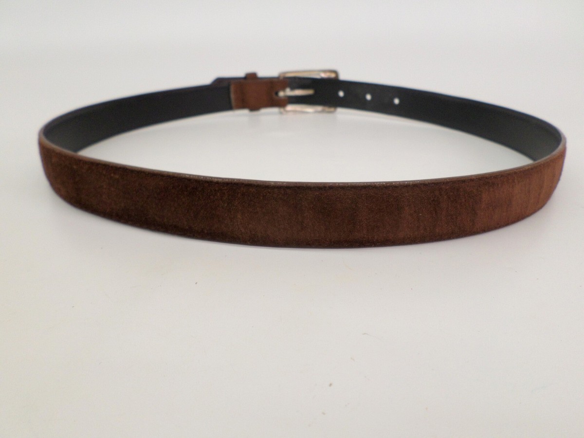EXPRESS Compagnie Internationale Brown Suede Leather Belt Gold Buckle M Vintage Express Suede Belt Large 32 Compagnie Internationale Leather  main image 3