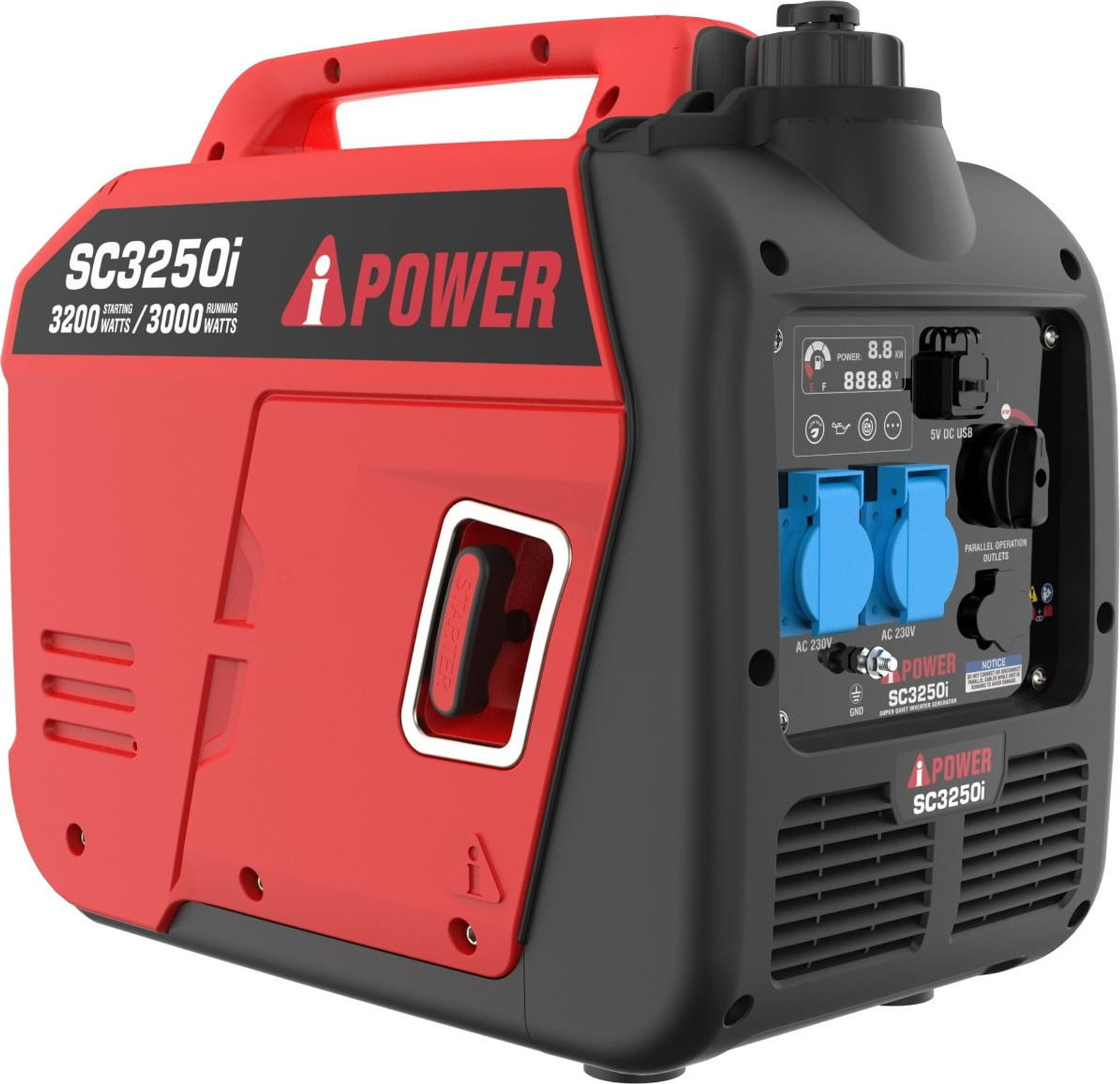 A-iPower 3.2kW Petrol Inverter Generator Quite Portable Suitcase 