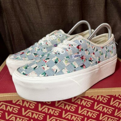 VANS AUTHENTIC 23.5cm USA plan thick sole check kawaii