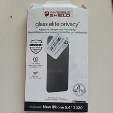 Zagg Invisible Shield Glass Elite+ Privacy 2020 Apple iPhone 12 Mini 5.4" NEW