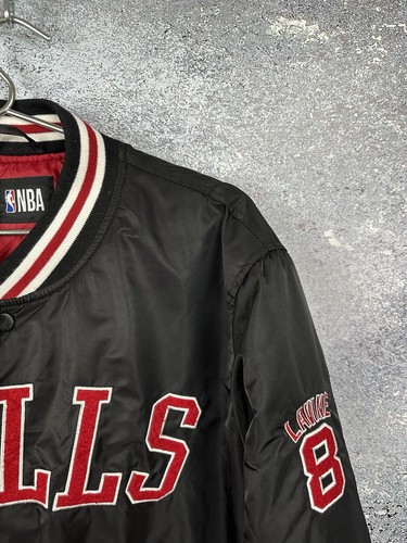 NBA CHICAGO BULLS BIG LOGO BLACK MEN’S BOMBER JACKET SIZE M-L - Picture 3 of 16