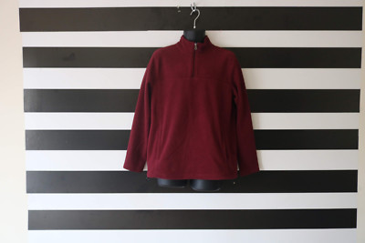 Croft & Barrow Men s Red Half Zip Fleece Jacket Long Sleeve Size M