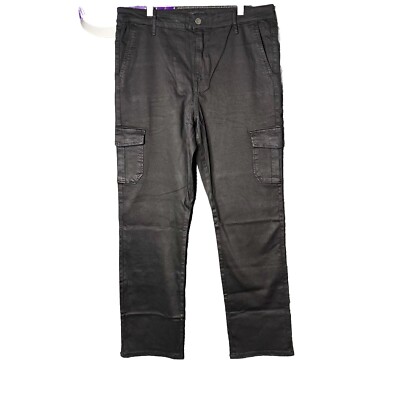 Well Worn Women s Sz 10/30 INSEAM 31''HIGH RISE CARGO PANT Black Cotton Blend NWT
