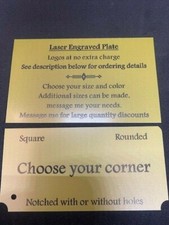 Engraved Plate-Choose your color  size-Logos no extra charge