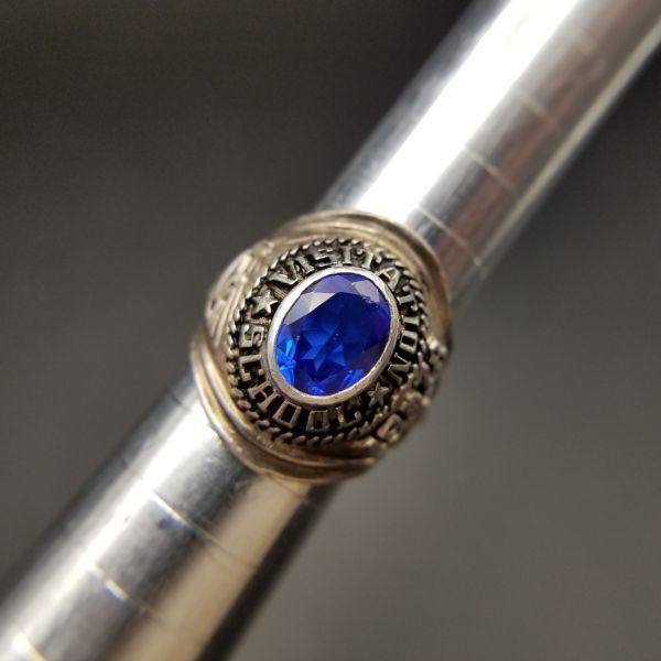 1978 USA Vintage Class Ring Visitation School College Signet 925 Silver