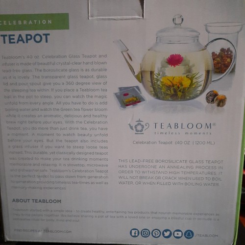 Teabloom Celebration Glass Teapot with Loose Tea Glass Infuser - 第 4/5 張圖片