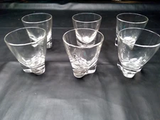 vintage carlo moretti italy bullet design heavy whiskey old fashion glasses 6pc