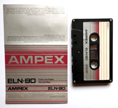 Mc Ampex ELN-90 Musikkassette Vintage Compact Cassette Audio Tape Gebraucht Used A