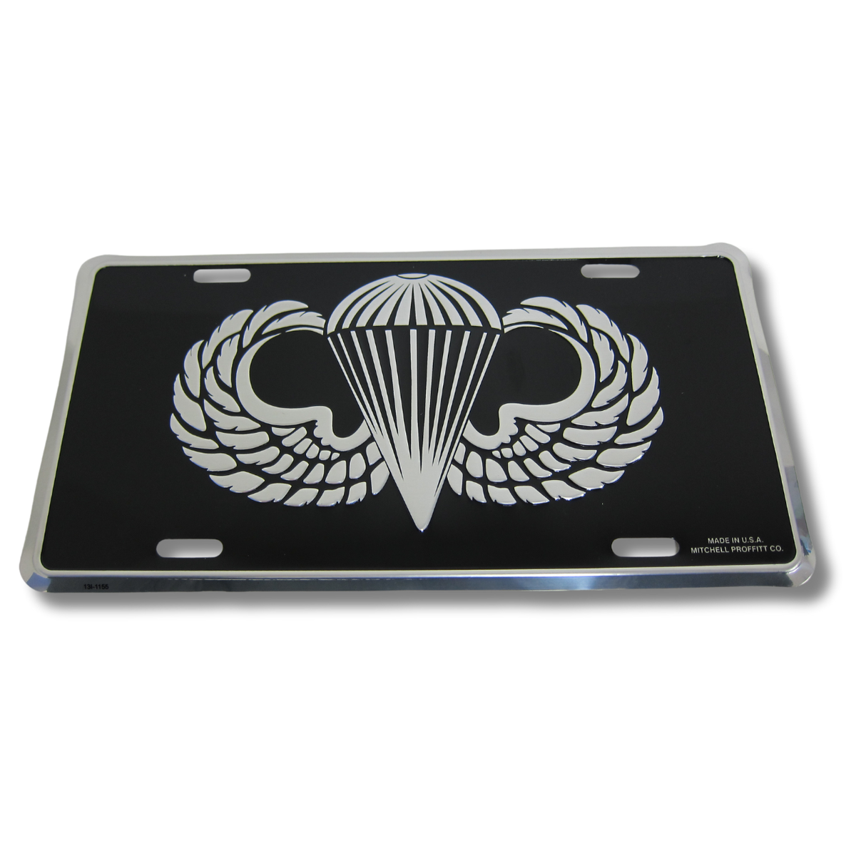 United States Army Airborne Jump Wings Black License Plate