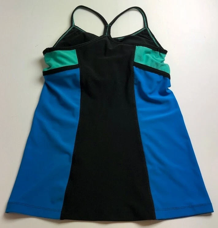 Camiseta sin mangas Reebok Activewear para mujer pequeña S azul verde ajustada gimnasio entrenamiento elástica Foto 2 de 4