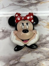 Rare Vintage Minnie Mouse Porcelain Face Wall Plaque 6"
