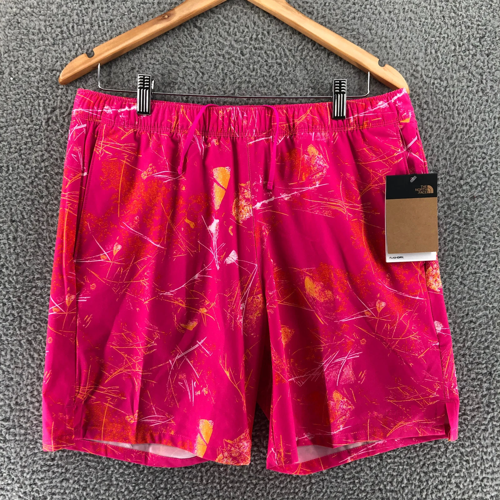 The North Face Wander Print Shorts 'Pink Glow Valley' Men's Size 2XL