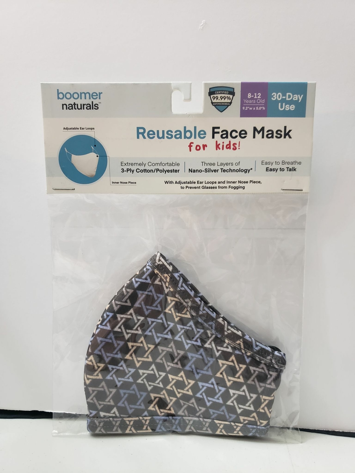 Boomer Naturals Face Mask Unisex Kids & Adult Sizes Star of David