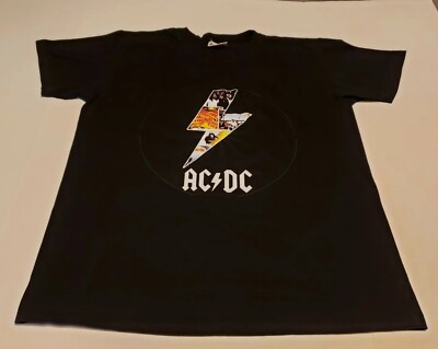 MCH Home AC/DC Tee Mens Size XXL 2XL Black Shirt Short Sleeve Rock Band T-shirt 