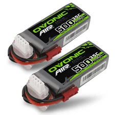 2x Ovonic 11.1V 35C 3S 500mAh Lipo Battery JST-SYP For FPV Drone Heli Airplane