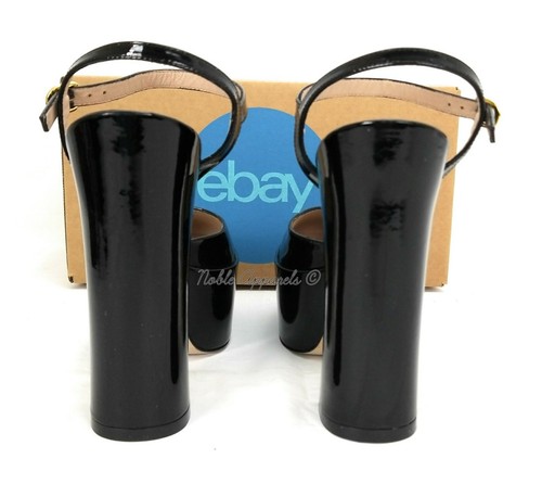 STUART WEITZMAN SkyHigh 145 Patent Ankle-Strap Platform Pumps Black US 6 - Picture 9 of 15