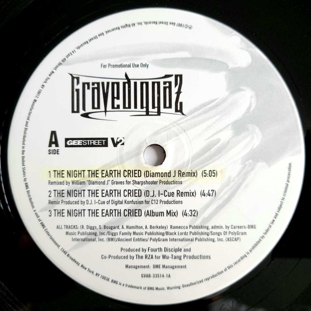 1997 - GRAVEDIGGAZ - THE NIGHT THE EARTH CRIED - ORIGINAL PROMO 