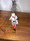 VTG Coke COCA COLA Polar Bear On Motorcycle Keychain Clip Red White Bottle