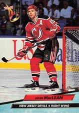 JOHN MacLEAN 1992-93 Fleer Ultra #115 NEW JERSEY DEVILS Right Wing Hockey Card