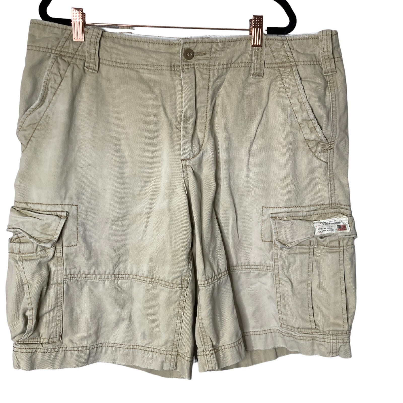 Denim & Supply Ralph Lauren Bermuda Cargo Shorts Mens 36 Khaki thumbnail 12