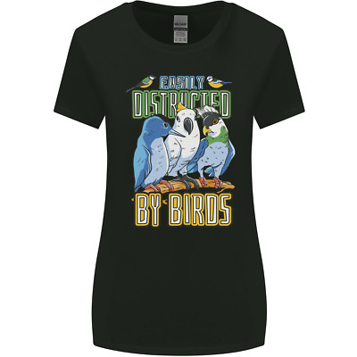 Easy Distracted by Bird Watching Damen breiter geschnittenes T-Shirt