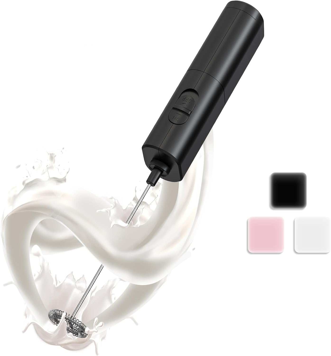 Milk Frother Handheld Battery Operated Milk Foamer Electric Mini Drink Mixer for