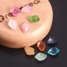 10pcs Flora Petal Shape 13x9mm Crystal Lampwork Glass Loose Pendants Beads