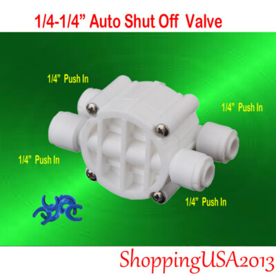 Auto Shut Off Valve 1/4'' Check Valve Flow Restrictor RO Water Filter System