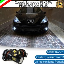 COPPIA LAMPADE FENDINEBBIA PSX24W LED CANBUS  PEUGEOT 206 PLUS 6000K BIANCO