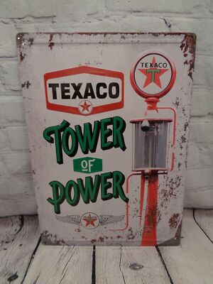 #ad Texaco Tower of Power Gas Oil Metal Tin Sign Vintage Look Man Cave $19.95