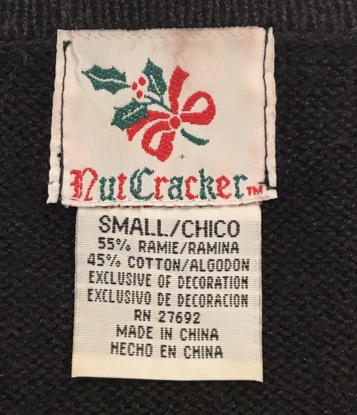 Vtg Nutcracker Womens Ugly Christmas Sweater Size S Tree Fireplace Dog Gifts