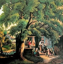 Village Blacksmith At Anvil 1955 Currier & Ives Color Plate Antique Print DWEE36