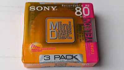 MiniDisc MD SONY Topaz Yellow 80 Japan 3psc-3pack | eBay