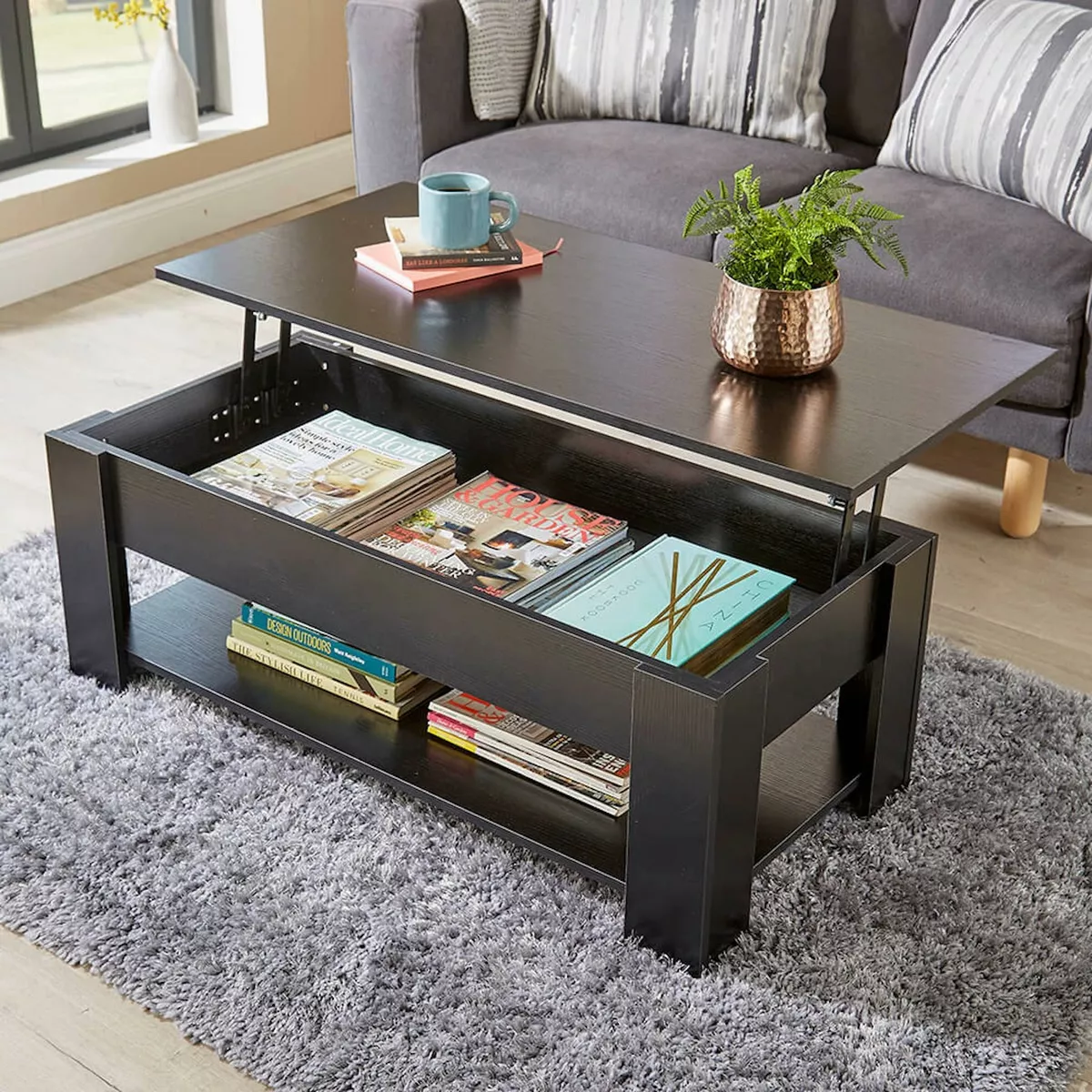 Black coffee table and end tables outlet