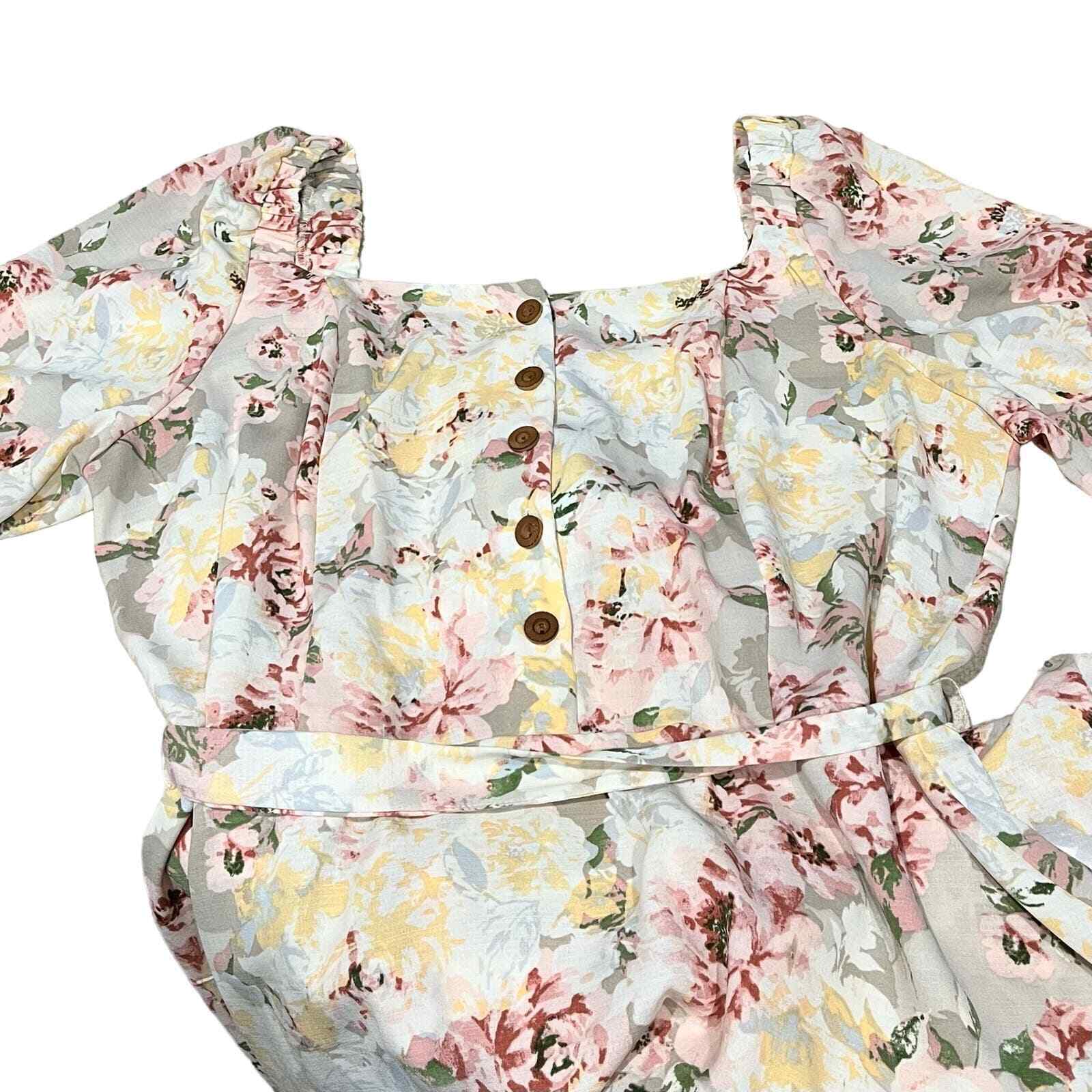 Lauren Conrad Floral Puff Sleeve Dress XXL - image 4