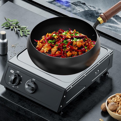 Deep Wok Pan Stir Fry Wok With Wooden Handle Scratch-Resistant No Enhanced - Imagen 7 de 14