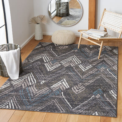 Safavieh Power Loomed Amsterdam Dark Grey Area Rugs - AMS110F