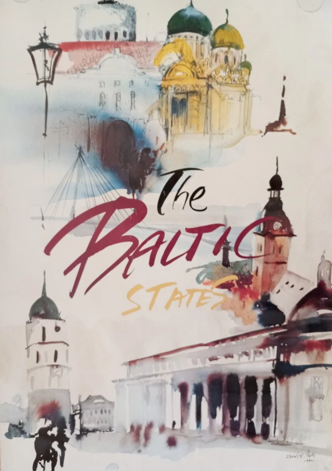 Cartel grande Otto Nielsen SAS Scandinavian Airlines 'Los Estados Bálticos' 1992 Foto 2 de 4