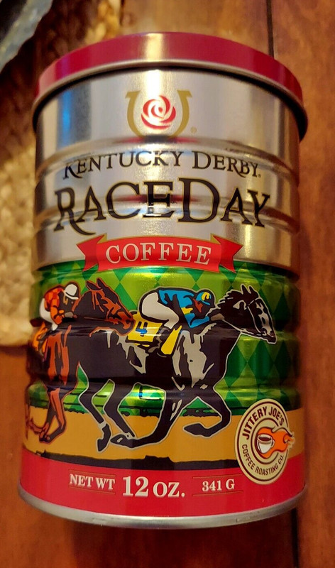 Kentucky Derby Race Day Jittery Joe's Coffee Can/Tin Empty