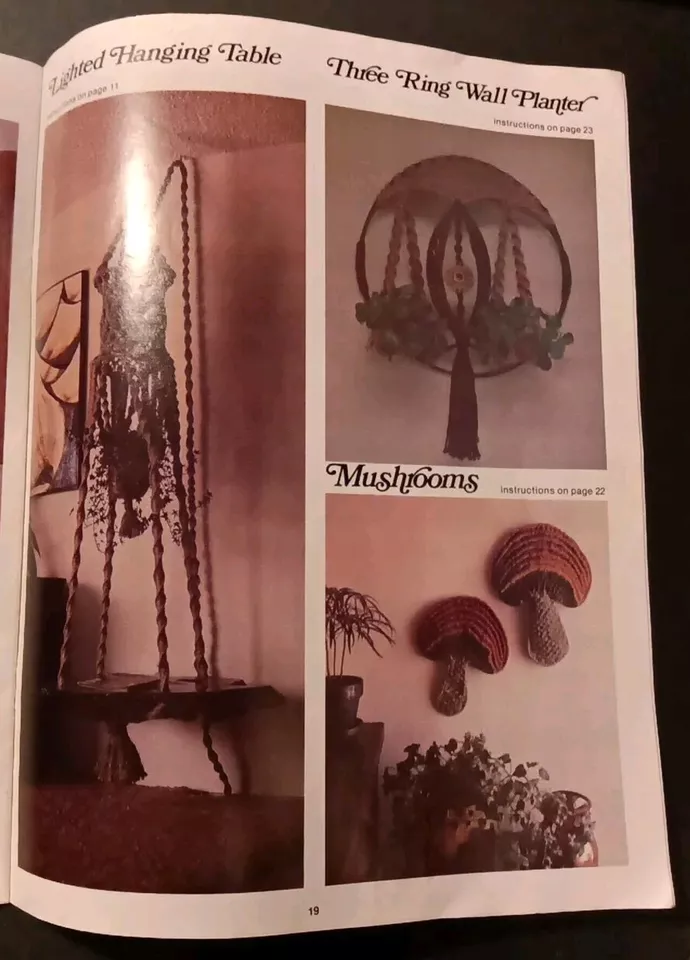 MACRAMÈ PER ARREDAMENTO CASA #819 Appendiabiti Piante Funghi Tovagliolo Anelli Tovagliette - Immagine 4 di 4