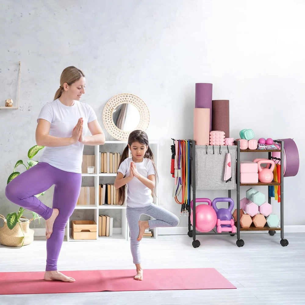Yoga Mat Storage Rack for Home Gym Workout Equipment Organizer Yoga Mat Storage Rack for Home Gym Workout Equipment Organizer