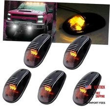 Truck Teardrop Cab Marker Lights, Smoked Lens Amber Cab Roof Yellow White