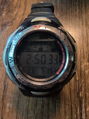 Casio Sea Pathfinder SPF-40 Digital Watch Triple Sensor Moon Baro 2273 Runs