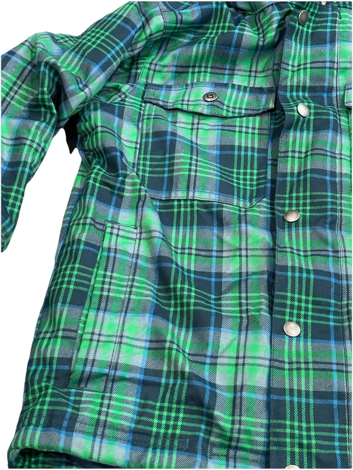 Burton Snowboarding Jacket Mens X-Small  Blue Plaid Dryride Water Resistant Coat - Image 3 of 4