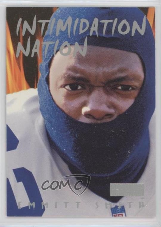 1998 Skybox Premium Intimidation Nation Emmitt Smith #2IN HOF 0q3