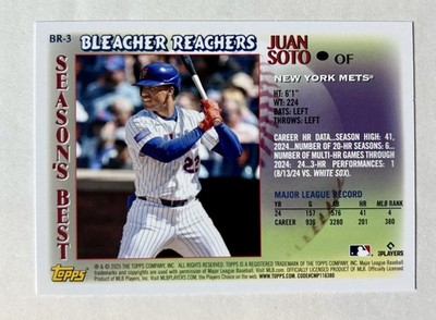 2025 Topps Update Series Juan Soto Bleacher Reachers Insert #BR-3