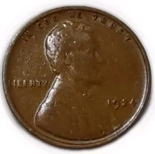 1924 Lincoln Wheat Glossy Brown High Grade AU/BU Cent-Nice Eye Appeal KM#132