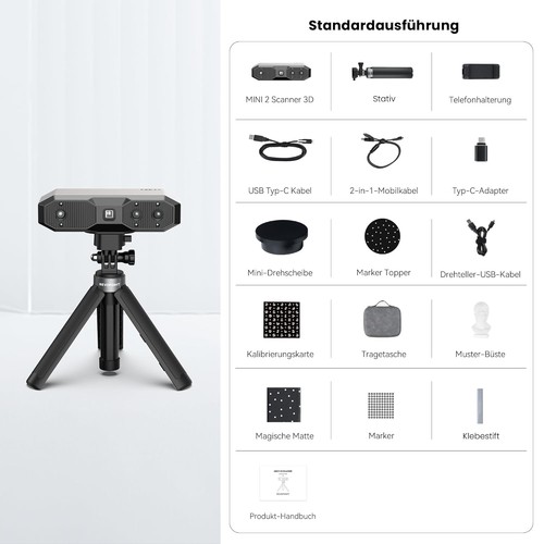 UsedRevopoint MINI 2 Handheld 3D Scanner für 3D Druck, 0.02mm Präzision,standard