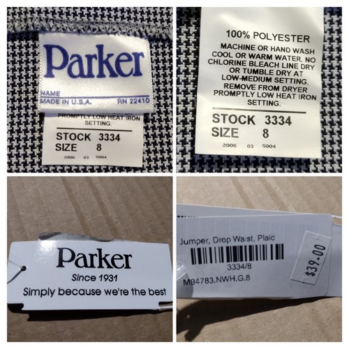 Parker Dress Girls Size 8 School Uniform Jumper Sleeveless Pleated Knee Length - Picture 8 of 8