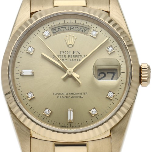 ROLEX day date watch 18238A(W) 18K Yellow Gold mensWatch Champagne color USED